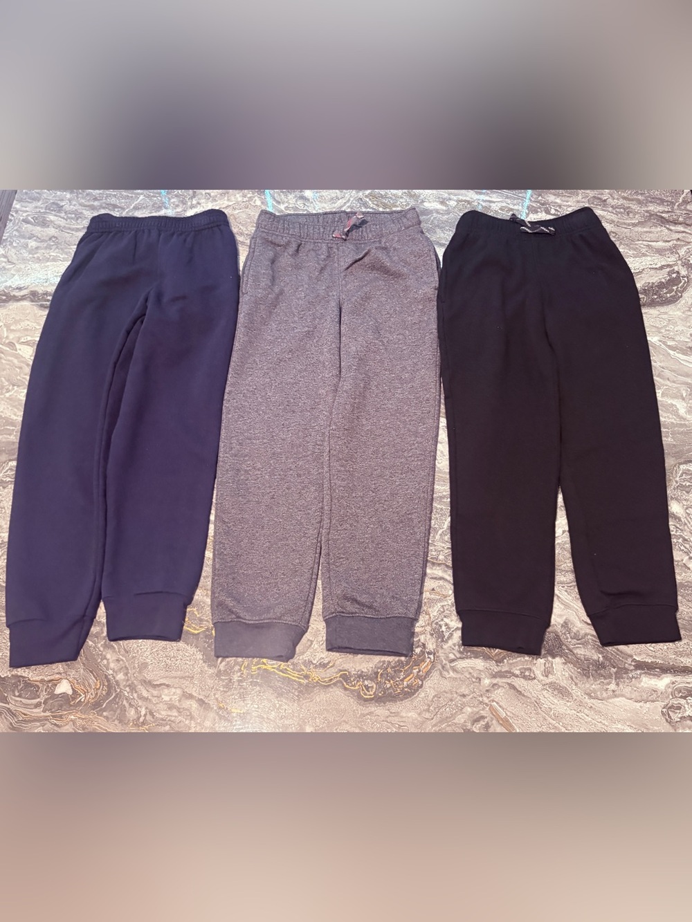 Boys Elastic-Waist Sweatpants - Navy, Gray, Black Size 6/7 Small